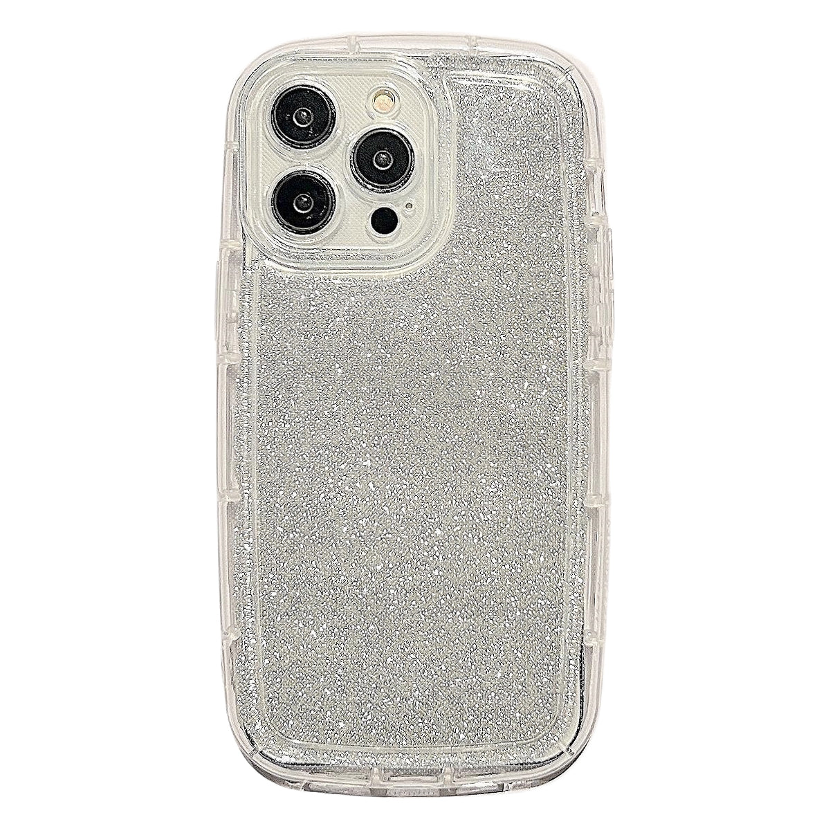 For iPhone 14 Pro Max Shockproof Airbag Transparent TPU Phone Case with Glittery Powder Paper - Brown For iPhone 14 Pro Max Shockproof Airbag Transparent TPU Phone Case with Glittery Powder Paper - Brown